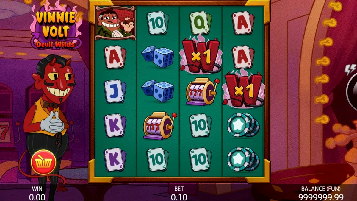 Vinnie Volt: Devil Wilds slot com tema de desenho animado vintage
