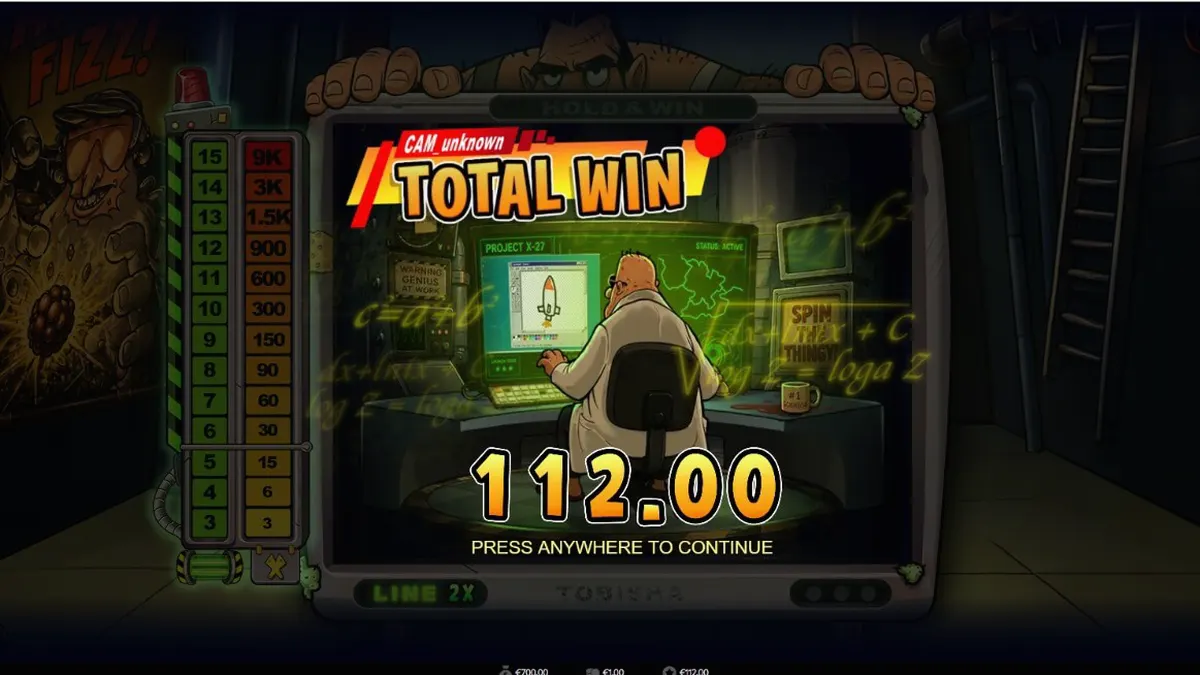 Tela do jogo de slot Enriched com tema nuclear